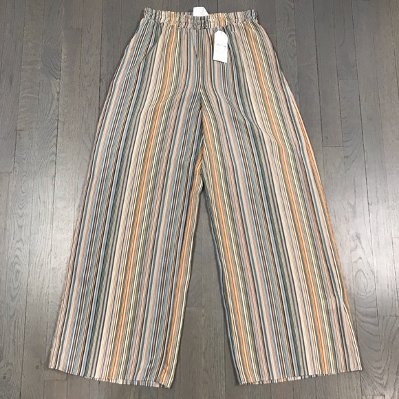 Sadie & Sage Pants - NWT Sadie & Sage Striped Wide Leg High Rise Pants